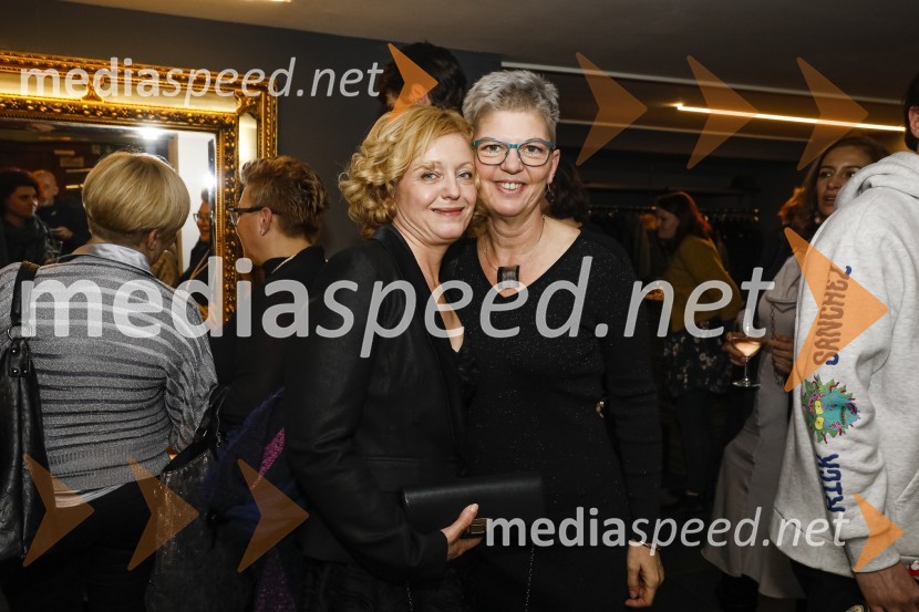 mag. Tina Kosi, upravnica SLG Celje;  Mirjam Drnovšček, direktorica Prešernovega gledališča KranjPlašč, premiera v SLG Celje