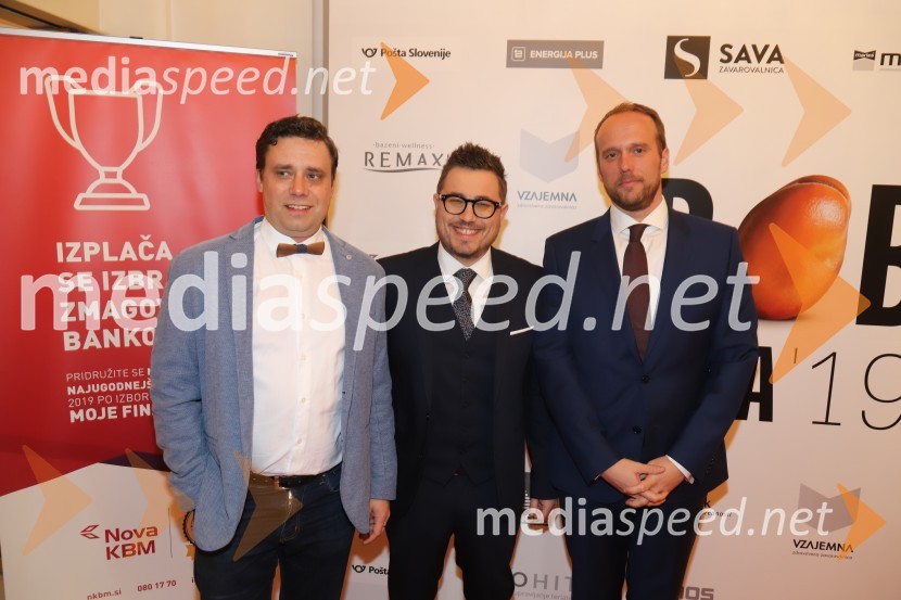  Gregor Lednik, Zavarovalnica Sava, predsednik ASK Branik;  Matija Stepišnik, odgovorni urednik, Večer;  Uroš Hakl, direktor družbe Večer, d.o.o.Bob leta 2019 zdravnici in humanitarki Ninni Kozorog