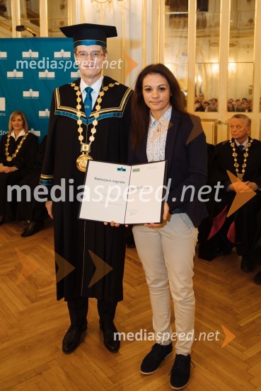 prof. dr. Zdravko Kačič, rektor Univerze v Mariboru;  Sandra  Tijanič, Fakulteta za zdravstvene vede UMRektorjev dan Univerze v Mariboru 2020