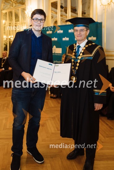  Žiga Leber, Fakulteta za elektrotehniko, računalništvo in informatiko UM; prof. dr. Zdravko Kačič, rektor Univerze v MariboruRektorjev dan Univerze v Mariboru 2020