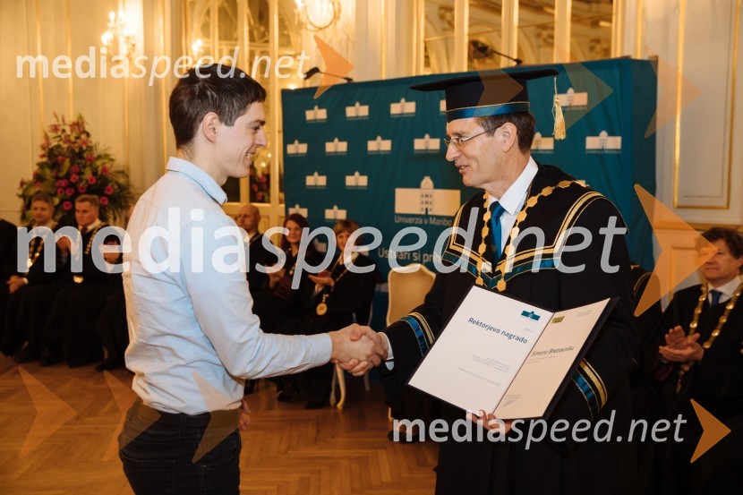  Simon  Brezovnik, Fakulteta za naravoslovje in matematiko UM; prof. dr. Zdravko Kačič, rektor Univerze v MariboruRektorjev dan Univerze v Mariboru 2020