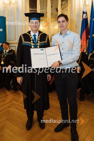 prof. dr. Zdravko Kačič, rektor Univerze v Mariboru;  Simon  Brezovnik, Fakulteta za naravoslovje in matematiko UMRektorjev dan Univerze v Mariboru 2020