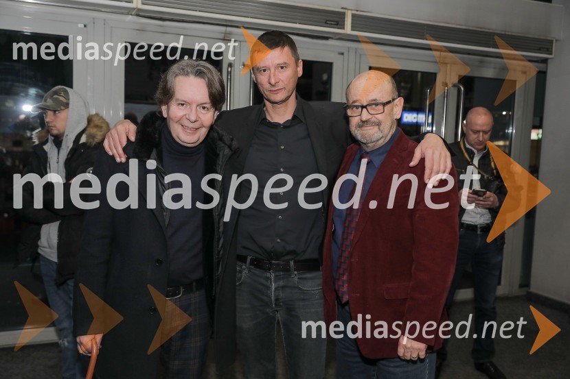  Andrej Košak, režiser;  Zoran  Dževerdanović, producent;  Vlado Novak, igralecVsi proti vsem, premiera slovenskega filma