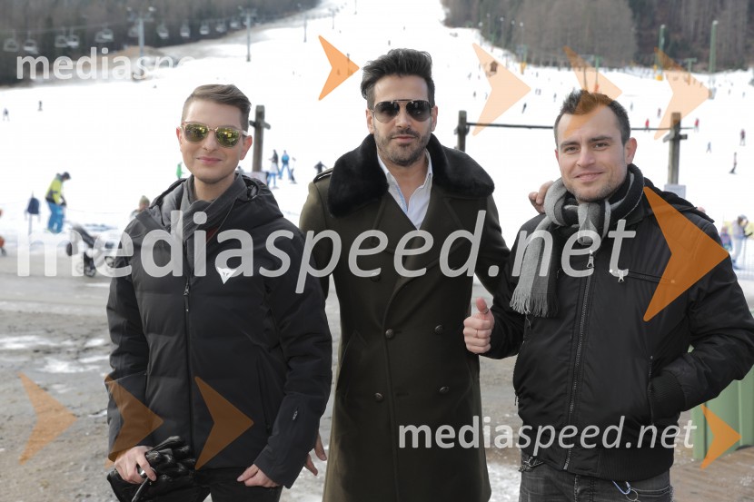  Damjan Murko, pevec;  Domen Kumer, pevec;  Omar Naber, glasbenikZnani Slovenci na smučeh in saneh