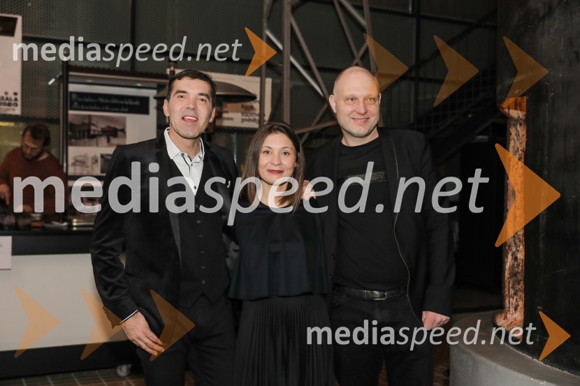  Mario Galunič, TV voditelj;   Alma  Čaušević Klemenčič, izvršna direktorica Beletrine;  Mitja Čander, direktor, založba BeletrinaBeletrina, sprejem