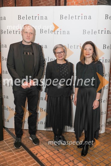  Mitja Čander, direktor, založba Beletrina;  Alenka  Štrukelj;   Alma  Čaušević Klemenčič, izvršna direktorica in prokuristka BeletrineBeletrina, sprejem