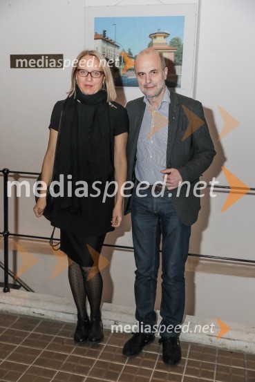  Ksenija Horvat,  novinarka in voditeljica;  Janez  Lombergar, nekdanji direktor Televizije Slovenija Beletrina, sprejem