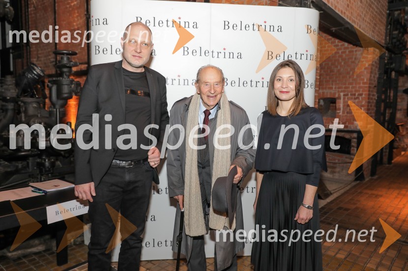  Mitja Čander, direktor, založba Beletrina;  Zorko  Simčič, pisatelj;   Alma  Čaušević Klemenčič, izvršna direktorica in prokuristka BeletrineBeletrina, sprejem
