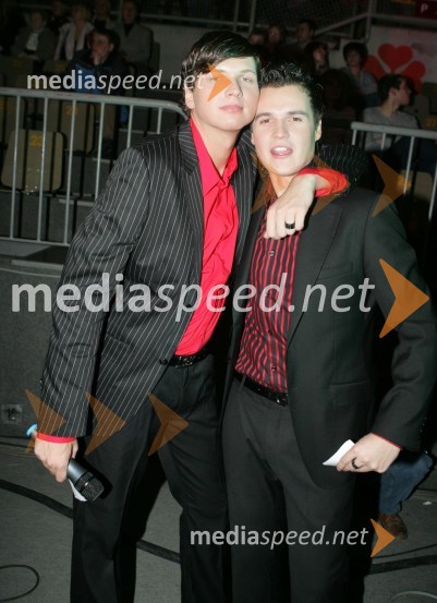 Robert Roškar, moderator na Radiu Aktual in voditelj prireditve  ter Andrej Mernik, Net tv in voditelj prireditve
RTV Net praznuje rojstni dan