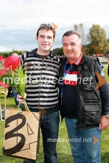 Jernej Kolenko, nekdanji spidvejist in Janez Tomažič, predsednik sekcije za Speedway AMTK LjubljanaSpeedway, DP posameznikov 2008, 4. dirka - finale