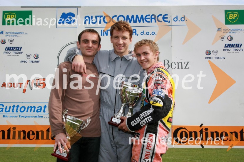 Marko Vlah, Hrvaška, Aleš Kraljič, Slovenija (AMTK Ljubljana) in Dalibor Bot, Slovenija (Speedway team Lendava)Speedway, DP posameznikov 2008, 4. dirka - finale