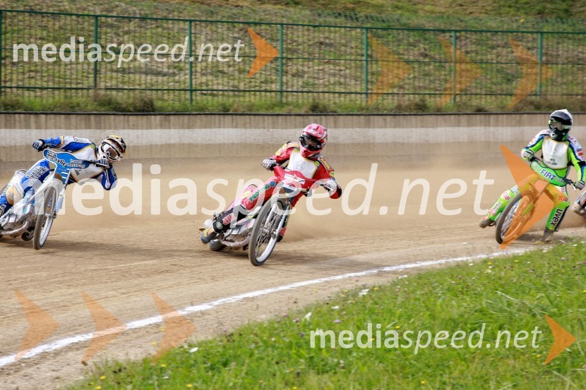 Jurica Pavlic, Hrvaška, Aleksander Čonda, Slovenija (AMD Krško) in Maks Gregorič, Slovenija (AMTK Ljubljana)Speedway, DP posameznikov 2008, 4. dirka - finale