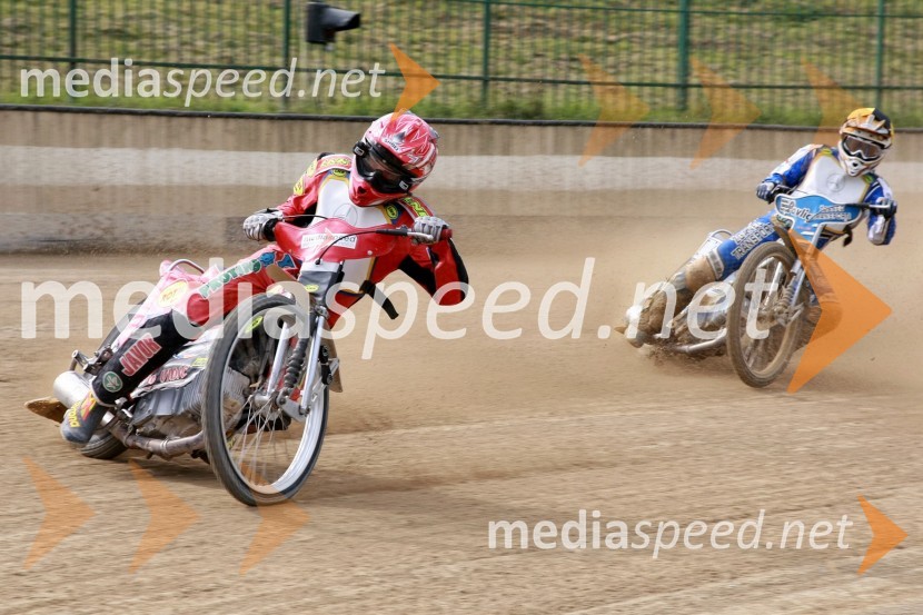 Aleksander Čonda, Slovenija (AMD Krško) in Jurica Pavlic, HrvaškaSpeedway, DP posameznikov 2008, 4. dirka - finale