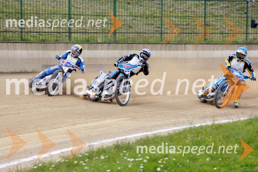 Matija Duh, Slovenija (AMD Krško), Dino Kovačić, Hrvaška in Ivan Vargek, HrvaškaSpeedway, DP posameznikov 2008, 4. dirka - finale