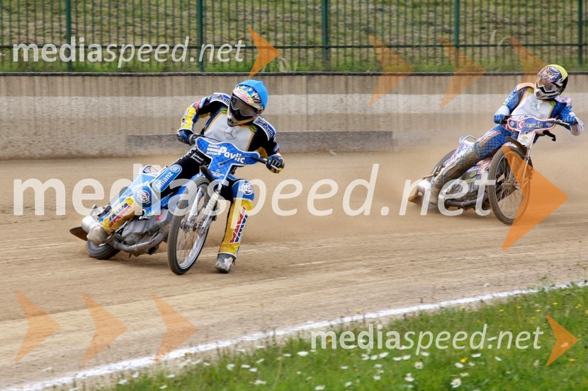 Ivan Vargek, Hrvaška in Matija Duh, Slovenija (AMD Krško)Speedway, DP posameznikov 2008, 4. dirka - finale