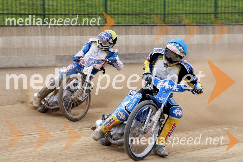 Matija Duh, Slovenija (AMD Krško) in Ivan Vargek, HrvaškaSpeedway, DP posameznikov 2008, 4. dirka - finale