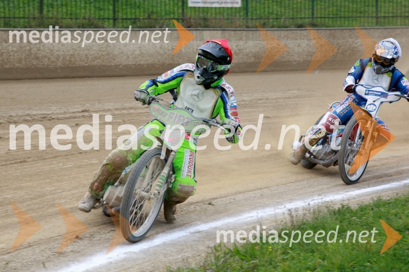 Maks Gregorič, Slovenija (AMTK Ljubljana) in Izak Šantej, Slovenija (AMD Krško)Speedway, DP posameznikov 2008, 4. dirka - finale