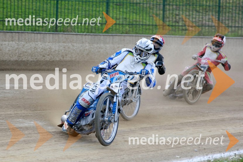 Matej Žagar, Slovenija (AMTK Ljubljana), Dino Kovačić, Hrvaška in  	Aleksander Čonda, Slovenija (AMD Krško)Speedway, DP posameznikov 2008, 4. dirka - finale