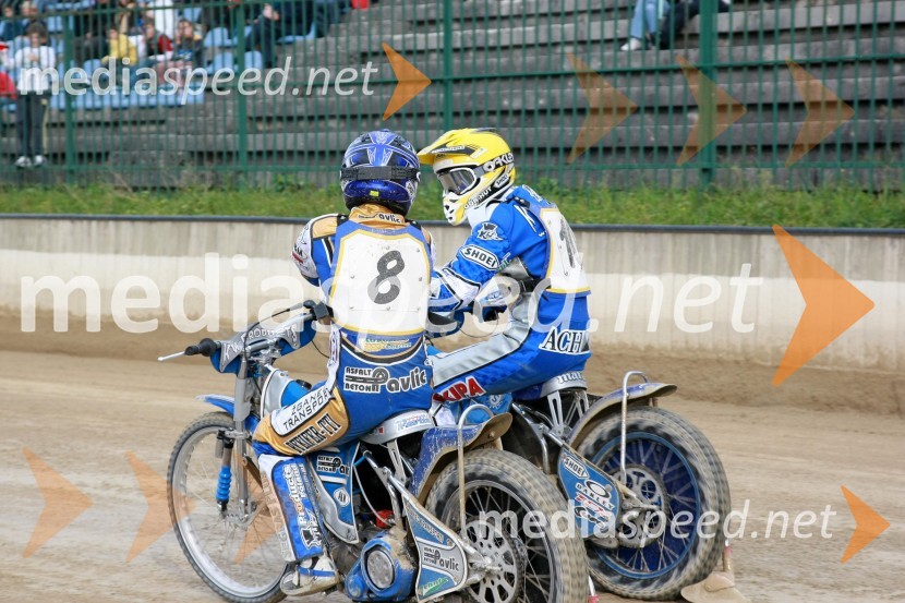 Jurica Pavlic, Hrvaška in Matej Žagar, Slovenija (AMTK Ljubljana)Speedway, DP posameznikov 2008, 4. dirka - finale