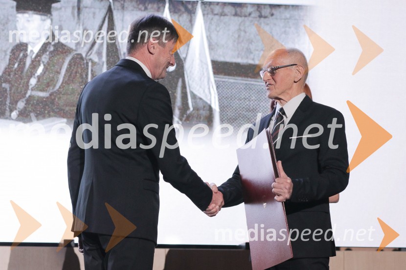  Milan Žvan, redni profesor;  Miroslav Cerar, nekdanji gimnastičar, predsednik Odbora za podeljevanje Bloudkovih priznanj55. podelitev Bloudkovih priznanj
