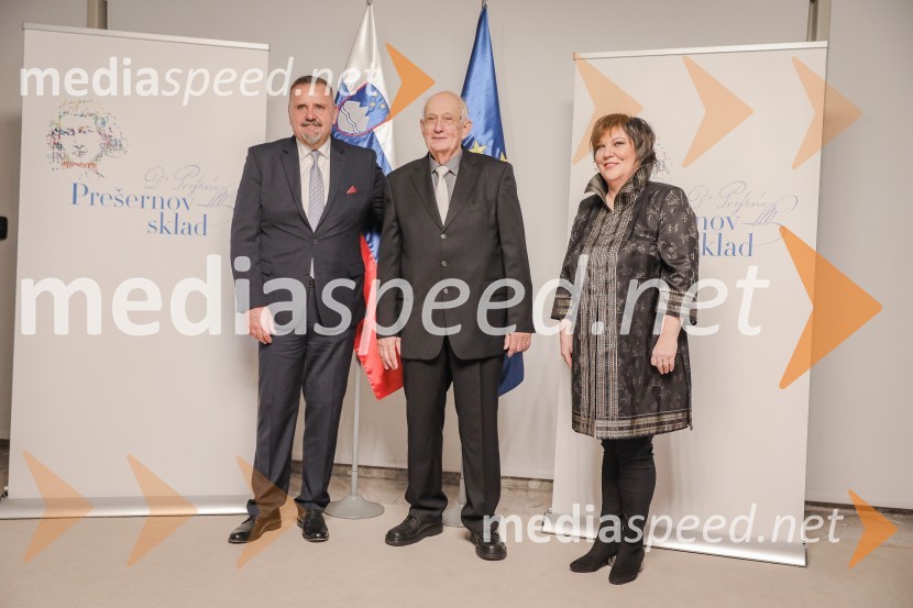 mag. Zoran Poznič, minister za kulturo RS;  Stojan Kerbler, fotografska legenda;  Ira Ratej, dramaturginjaPodelitev Prešernovih nagrad ob slovenskem kulturnem prazniku
