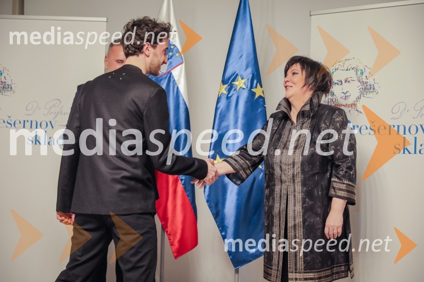  Nejc  Prah;  Ira Ratej, dramaturginjaPodelitev Prešernovih nagrad ob slovenskem kulturnem prazniku