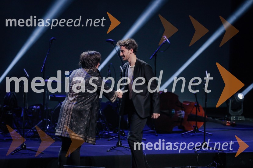  Ira Ratej, dramaturginja;  Nejc  PrahPodelitev Prešernovih nagrad ob slovenskem kulturnem prazniku