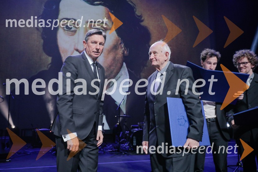  Borut Pahor, predsednik Republike Slovenije;  Stojan Kerbler, fotografska legenda;  Nejc  Prah;  Luka Juhart, glasbenikPodelitev Prešernovih nagrad ob slovenskem kulturnem prazniku