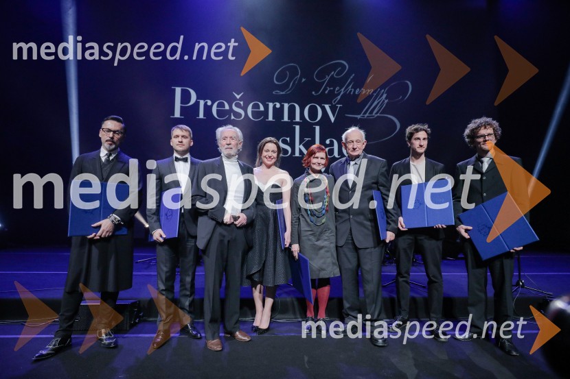  Alan Hranitelj, kostumograf;  Rok Biček, režiser;  Milko Šparemblek, baletni plesalec, pedagog, koreograf, direktor in dramaturg;  Nina Ivanišin Janežič, igralka;  Suzana Koncut, prevajalka;  Stojan Kerbler, fotografska legenda;  Nejc  Prah;  Luka Juhart, glasbenikPodelitev Prešernovih nagrad ob slovenskem kulturnem prazniku