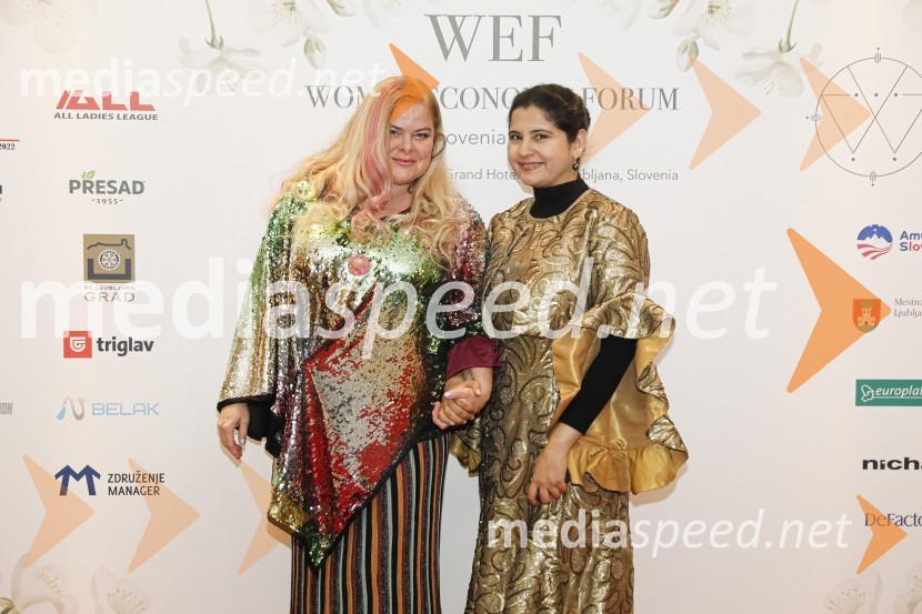  Sonia Trošt, arhitektka in slikarka, Umetnica Art mandal; dr. Harbeen  Arora, president WEF globalWomen economic forum, gala večerja in podelitev nagrad