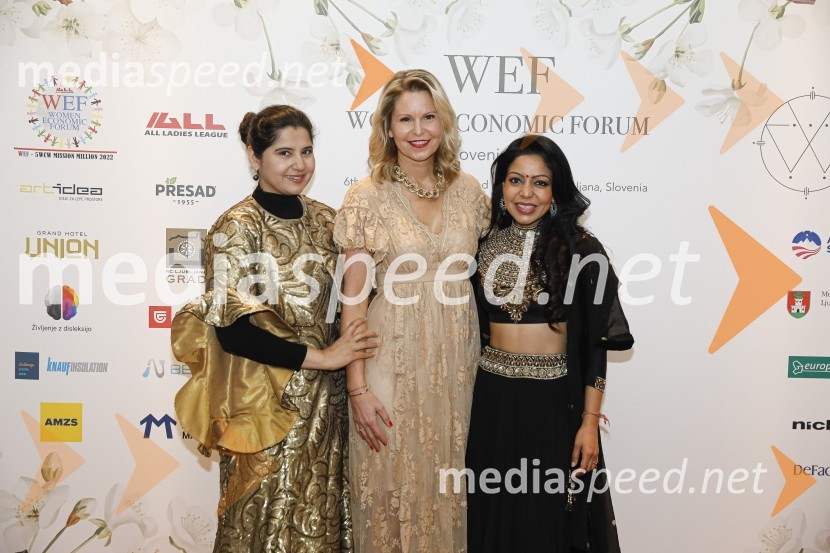 dr. Harbeen  Arora, predsednica WEF global;  ... ;  ... Women economic forum, gala večerja in podelitev nagrad