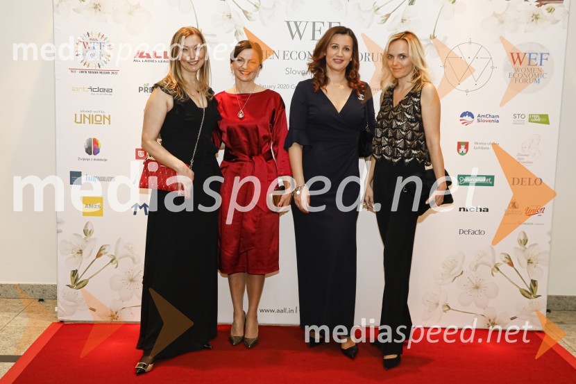  Lara Burazer, jezikoslovka in prevajalka, soorganizatorka WEF Slovenia 2020; prof. dr. Maja Makovec Brenčič, nekdanja ministrica za izobraževanje, znanost in šport;  ... ;  ... Women economic forum, gala večerja in podelitev nagrad