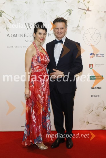  Jerca Legan Cvikl, predsednica fundacije Ženske brez meja in soorganizatorka WEF Slovenia 2020;  Milan Martin Cvikl,  član Sveta direktorjev Evropske banke za obnovo in razvoj (EBRD)Women economic forum, gala večerja in podelitev nagrad