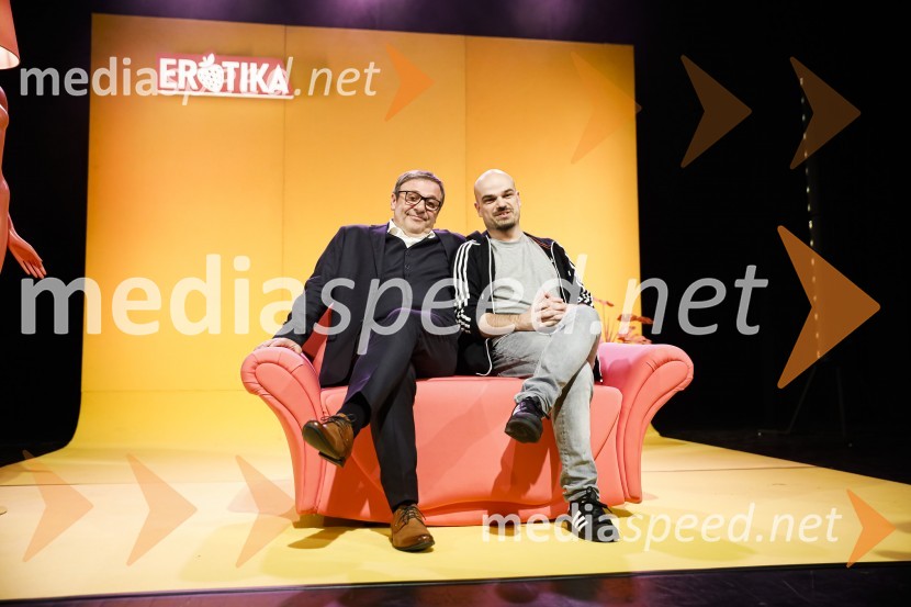  Bojan Emeršič, igralec;  Jure Karas - Slon, glasbenik, skupina Slon in SadežErotika po Emeršiču, premiera predstave Bojana Emeršiča