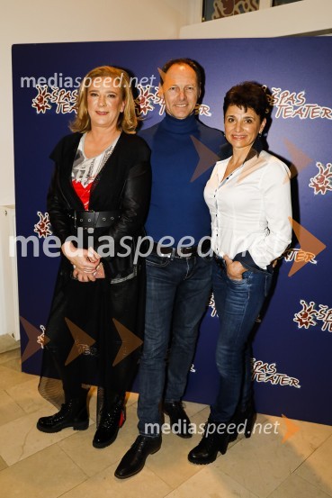  Urška Alič, ustanoviteljica in direktorica Špas teatra;  Jože Potrebuješ, skupina Čuki;  Andreja PotrebuješErotika po Emeršiču, premiera predstave Bojana Emeršiča