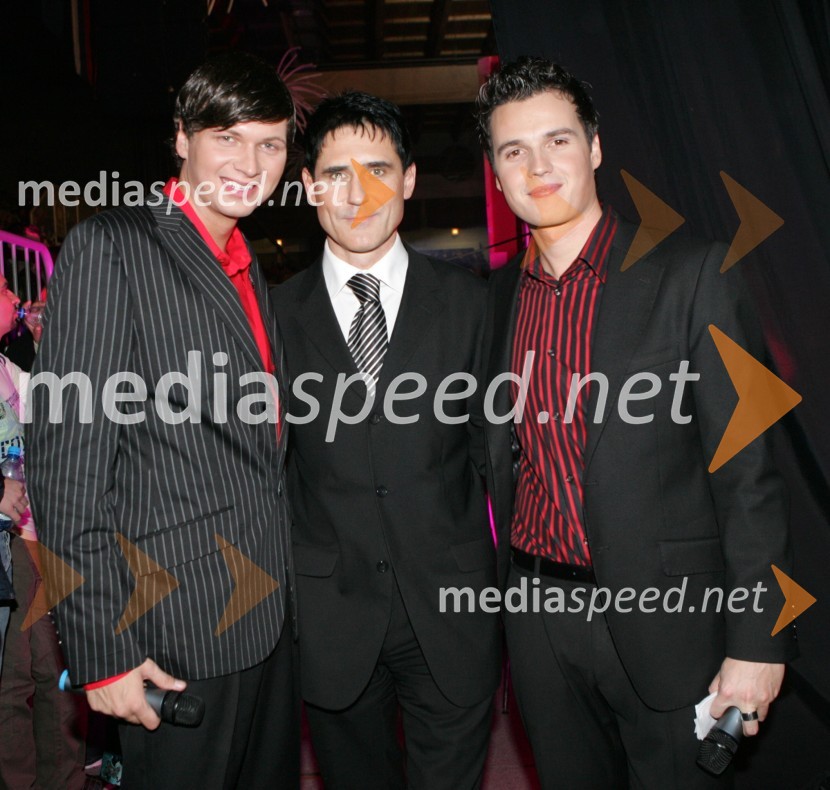 Robert Roškar, moderator na Radiu Aktual, Stojan Auer, Net TV in Andrej Mernik, Net TVRTV Net praznuje rojstni dan