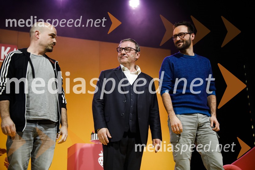  Jure Karas - Slon, glasbenik, skupina Slon in Sadež;  Bojan Emeršič, igralec;  ... Erotika po Emeršiču, premiera predstave Bojana Emeršiča