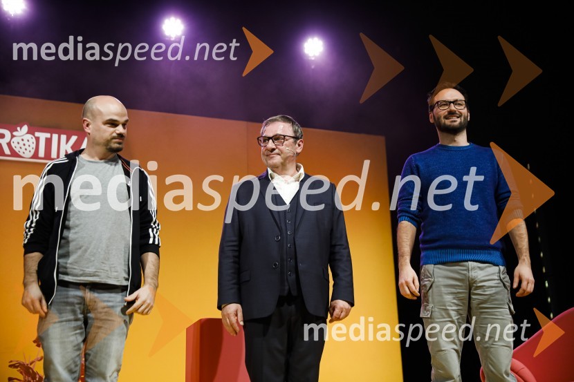  Jure Karas - Slon, glasbenik, skupina Slon in Sadež;  Bojan Emeršič, igralec;  ... Erotika po Emeršiču, premiera predstave Bojana Emeršiča