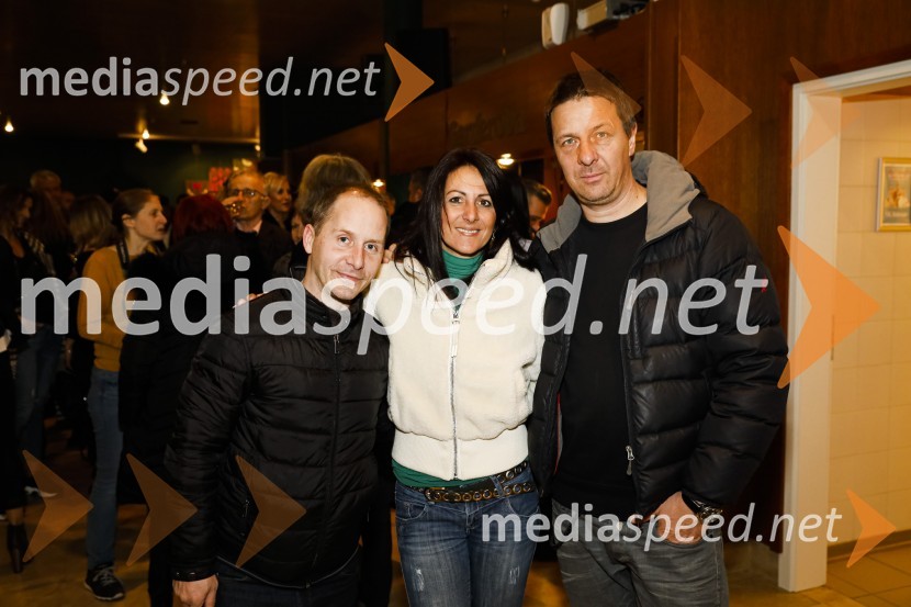  Miha Brajnik, igralec, voditelj;  Alenka Bikar, nekdanja atletinja;  Damir  Leventić, igralec in scenografErotika po Emeršiču, premiera predstave Bojana Emeršiča