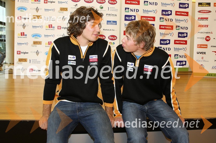 Miha Kuerner in Matic Skube, alpska smučarjaSlovenska smučarska reprezentanca - predstavitev za sezono 2008/09