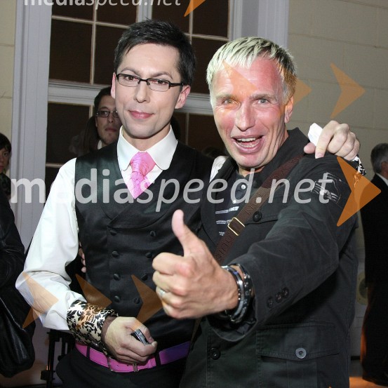 Alan Hranitelj, kostumograf in modni oblikovalec in Igor Jelen, lastnik plesnega studia IgenAlan Hranitelj- Razstava kreacij