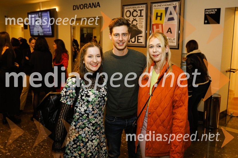  Eva Stražar, igralka;  Matej Zemljič, igralec;  Mojca LukanOčiščenje, premiera drame SLG Celje