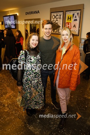  Eva Stražar, igralka;  Matej Zemljič, igralec;  Mojca LukanOčiščenje, premiera drame SLG Celje
