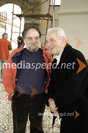 Zdravko Duša in Tone Dodlek, pisateljaSlovenski pisatelji v Negovi