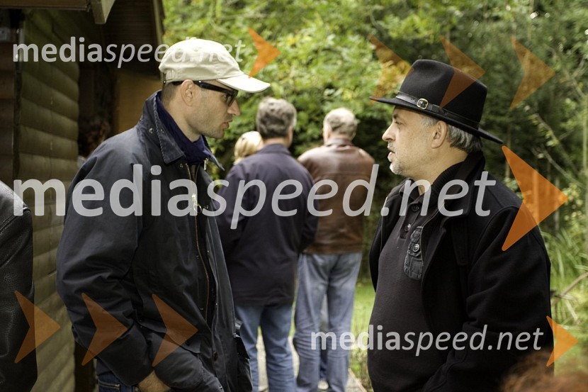 Dušan Šarotar, pisatelj in Feri Lainšček, pesnik, pisatelj in scenaristSlovenski pisatelji v Negovi