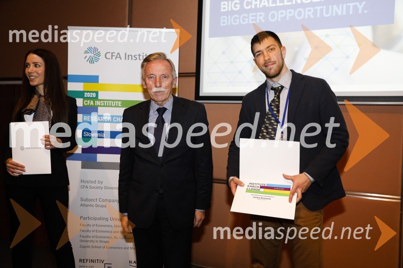 dr. France Arhar, prvi guverner Banke Slovenije;  Jurica  KrznariCFA Institute Research Challenge 2020