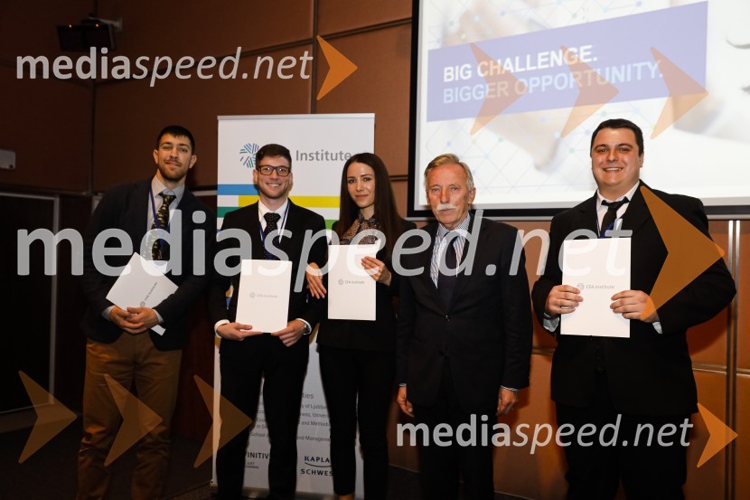  Jurica  Krznari;  Fran Luke  Vrbanić;  Katarina  Antolić; dr. France Arhar, prvi guverner Banke Slovenije;  Mihael  AntolićCFA Institute Research Challenge 2020