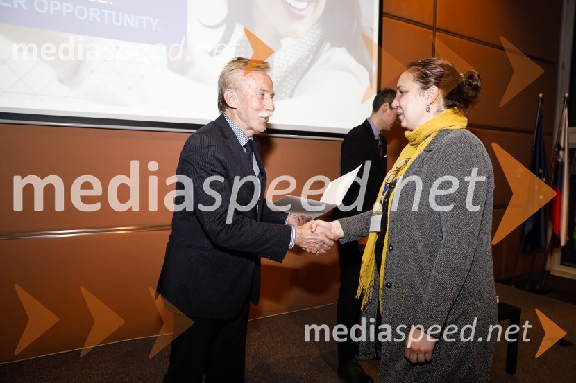 dr. France Arhar, prvi guverner Banke Slovenije;  Ana Rauker, profesorica na Zagreb School of Economics and ManagementCFA Institute Research Challenge 2020