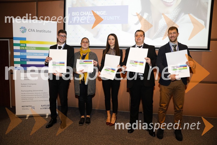  Fran Luke  Vrbanić;  Ana Rauker, profesorica na Zagreb School of Economics and Management;  Katarina  Antolić;  Mihael  Antolić;  Jurica  KrznariCFA Institute Research Challenge 2020