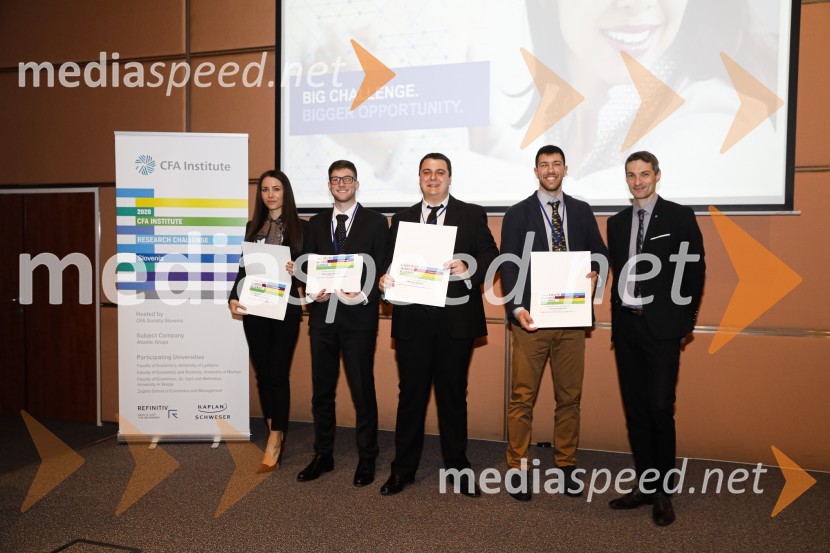  Katarina  Antolić;  Fran Luke  Vrbanić;  Mihael  Antolić;  Jurica  Krznari;  Bojan Ivanc, CFA, CAIA, član upravnega odbora društva CFA Slovenija in glavni ekonomist Analitike GZS, lokalni koordinator CFA Research Challenge 2018CFA Institute Research Challenge 2020